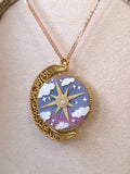 Celestial Pendant double sided (sun, star, moon)