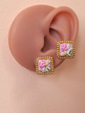 Batik Square Stud (lilac)