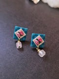 Kerongsang matching stud (clear quartz)sq