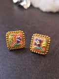 Batik Square Stud (orange)